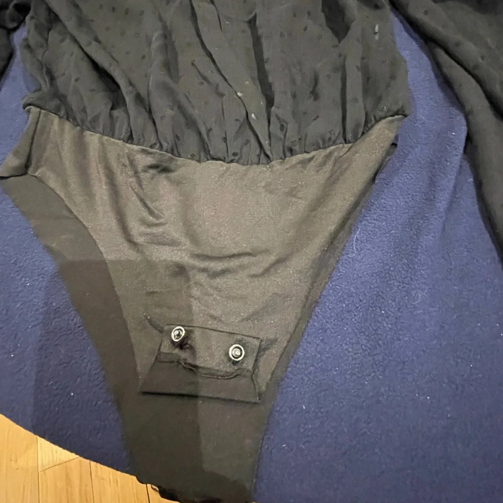 Stradivarius Sheer Black Polka Dot Bodysuit - Picture 7 of 8